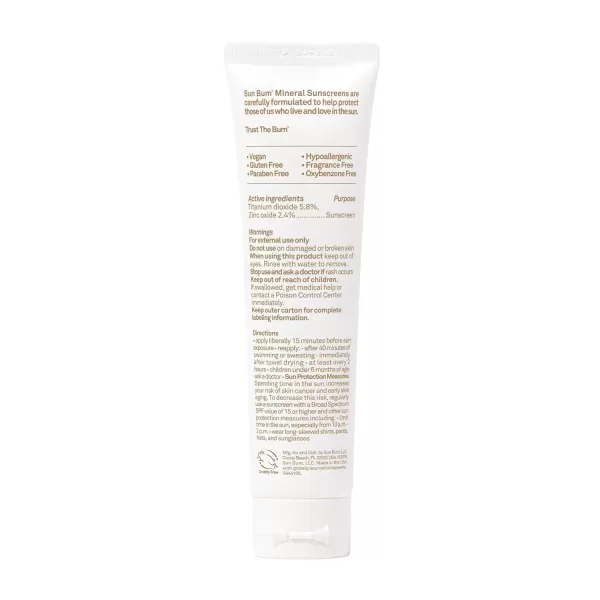 Sun Bum Mineral SPF 30 Tinted Sunscreen Face Lotion  Vegan and Hawaii 104 Act Compliant Octinoxate ampamp Oxybenzone Free Broad Spectrum Natural Sunscreen with UVAUVB Protection  17 oz