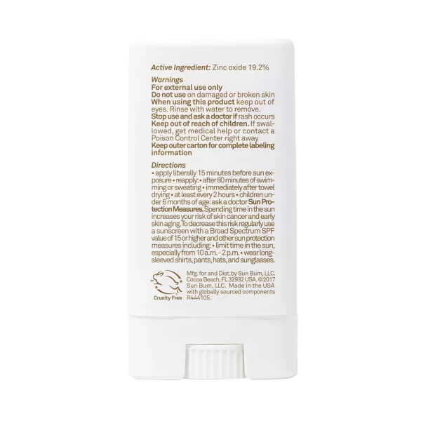 Sun Bum Mineral SPF 50 Sunscreen Face Stick  Vegan and Hawaii 104 Act Compliant Octinoxate ampamp Oxybenzone Free Broad Spectrum Natural Sunscreen with UVAUVB Protection  45 oz
