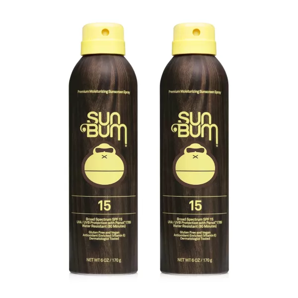 Sun Bum Original SPF 50 Sunscreen Spray Vegan and Hawaii 104 Act Compliant Octinoxate ampamp Oxybenzone Free Broad Spectrum Moisturizing UVAUVB Sunscreen with Vitamin E 6 oz natural6 Ounce Pack of 2