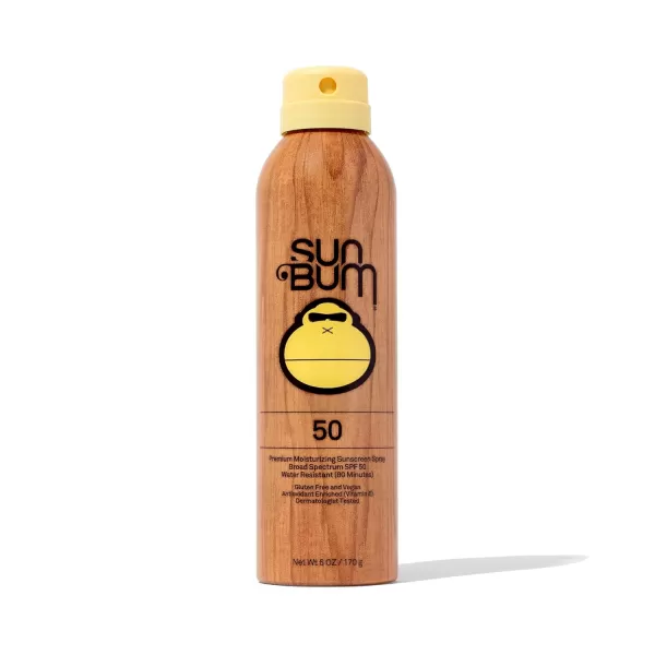 Sun Bum Original SPF 50 Sunscreen Spray Vegan and Hawaii 104 Act Compliant Octinoxate ampamp Oxybenzone Free Broad Spectrum Moisturizing UVAUVB Sunscreen with Vitamin E 6 oz natural6 Fl Oz Pack of 1