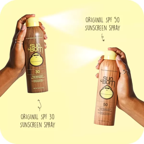 Sun Bum Original SPF 50 Sunscreen Spray Vegan and Hawaii 104 Act Compliant Octinoxate ampamp Oxybenzone Free Broad Spectrum Moisturizing UVAUVB Sunscreen with Vitamin E 6 oz natural6 Ounce Pack of 2