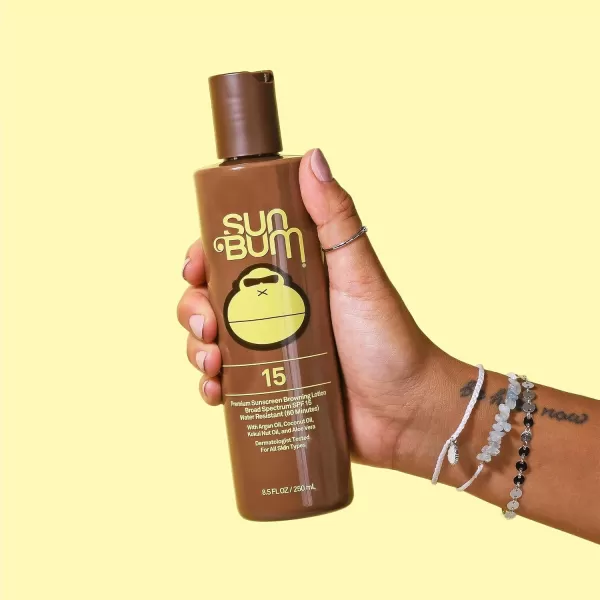 Sun Bum SPF 15 Browning Lotion  Vegan and Hawaii 104 Act Compliant Octinoxate ampamp Oxybenzone Free Broad Spectrum Moisturizing UVAUVB Sunscreen Tanning Lotion with Vitamin E  85 ozSPF 15 Browning Lotion