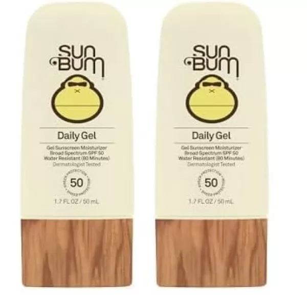 Sun Bum Daily SPF 50 Sunscreen Face Gel  Vegan and Hawaii 104 Act Compliant Made Without Oxybenzone ampamp Octinoxate Broad Spectrum Sun Care  Dermatologist Tested  17 Fl Oz170 Fl Oz Pack of 2