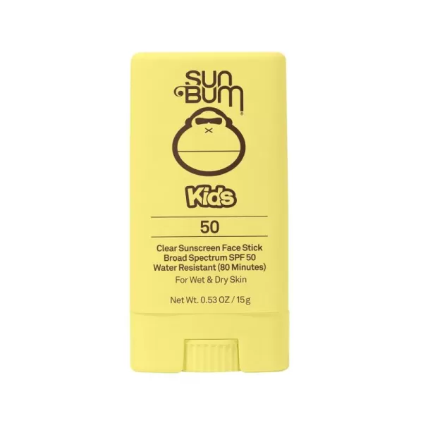 Sun Bum Kids SPF 50 Clear Sunscreen Face Stick  Wet or Dry Application  Hawaii 104 Reef Act Compliant Octinoxate ampamp Oxybenzone Free Broad Spectrum UVAUVB Sunscreen  053 oz