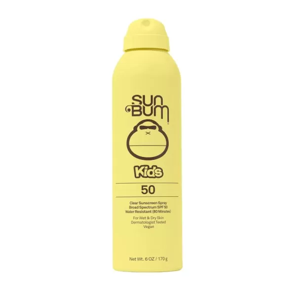 Sun Bum Kids SPF 50 Clear Sunscreen Spray  Wet or Dry Application  Hawaii 104 Act Compliant Octinoxate ampamp Oxybenzone Free Broad Spectrum UVAUVB Sunscreen  6 oz