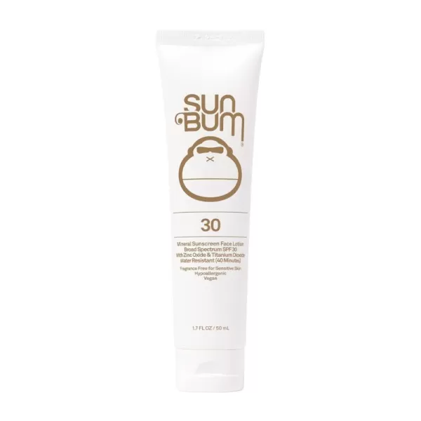 Sun Bum Mineral SPF 30 NonTinted Sunscreen Face Lotion  Vegan and Hawaii 104 Act Compliant Octinoxate ampamp Oxybenzone Free Broad Spectrum Natural Sunscreen with UVAUVB Protection  17 oz