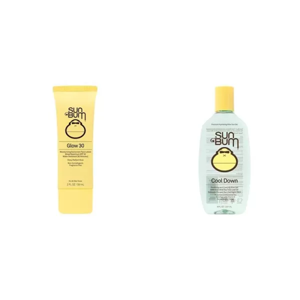 Sun Bum Original SPF 30 Glow Sunscreen Lotion  Vegan and Hawaii 104 Act Compliant Octinoxate ampamp Oxybenzone Free Broad Spectrum Moisturizing UVAUVB Sunscreen Lotion with Vitamin E  2 ozSPF 30  Aloe Vera Gel