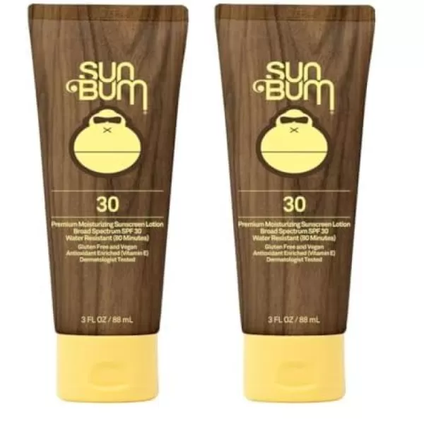 Sun Bum Original SPF 30 Sunscreen Lotion  Vegan and Reef Friendly Octinoxate ampamp Oxybenzone Free Broad Spectrum Moisturizing UVAUVB Sunscreen with Vitamin E  3 oz3 Fl Oz Pack of 2