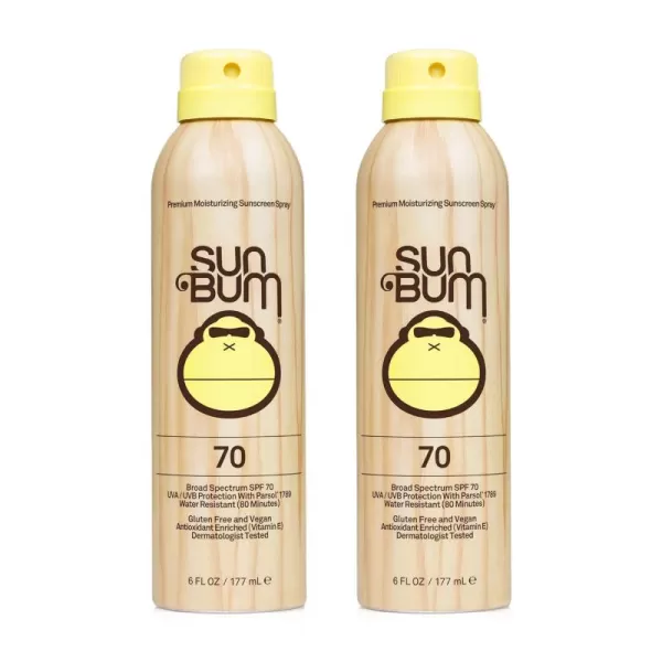 Sun Bum Original SPF 50 Sunscreen Spray Vegan and Hawaii 104 Act Compliant Octinoxate ampamp Oxybenzone Free Broad Spectrum Moisturizing UVAUVB Sunscreen with Vitamin E 6 oz natural6 Fl Oz Pack of 2