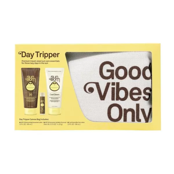 Sun Bum Premium Day Tripper  TravelSized Sun Care Pack with Moisturizing Sunscreen Lotion Sunscreen Lip Balm and Hydrating Cool Down Lotion  Reef Friendly Broad Spectrum UVAUVB Protection Basic