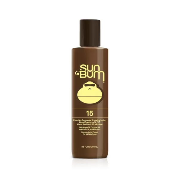 Sun Bum SPF 15 Browning Lotion  Vegan and Hawaii 104 Act Compliant Octinoxate ampamp Oxybenzone Free Broad Spectrum Moisturizing UVAUVB Sunscreen Tanning Lotion with Vitamin E  85 ozSPF 15 Browning Lotion