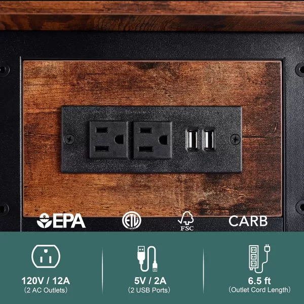 Yoobure End Table with Charging Station Flip Top Side Table with USB Ports and Outlets Sofa Couch Table Bedside Table for Living Room Bedroom Narrow Nightstand with Storage Shelves for Small SpaceBerry Brown