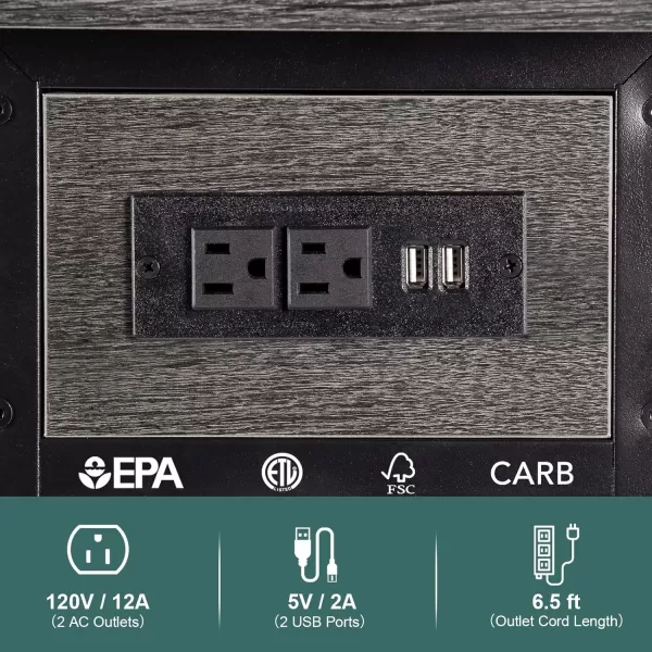 Yoobure End Table with Charging Station Flip Top Side Table with USB Ports and Outlets Sofa Couch Table Bedside Table for Living Room Bedroom Narrow Nightstand with Storage Shelves for Small SpaceCharcoal Gray