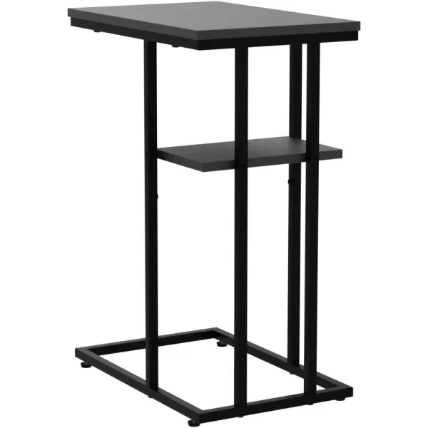 Yoobure C Table End Table Set of 2 Side Tables Living Room C Shaped Side Table Couch Tables That Slide Under Couch Table with Metal Frame Rustic Snack Table for BedroomSmall Spaces Large DesktopBlack