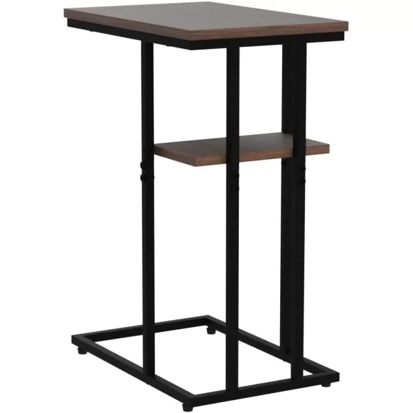 Yoobure C Table End Table Set of 2 Side Tables Living Room C Shaped Side Table Couch Tables That Slide Under Couch Table with Metal Frame Rustic Snack Table for BedroomSmall Spaces Large DesktopBerry Brown