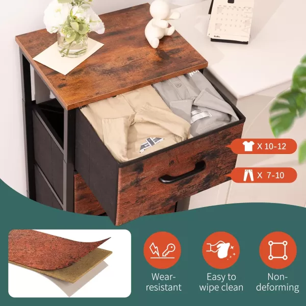 Yoobure Dresser with 4 Storage Drawers Tall Fabric Drawer Organizer Unit for Bedroom Small Dressers ampamp Chests of Drawers Vertical Dressers Storage Tower Closet Living Room Hallway EntrywayBerry Brown