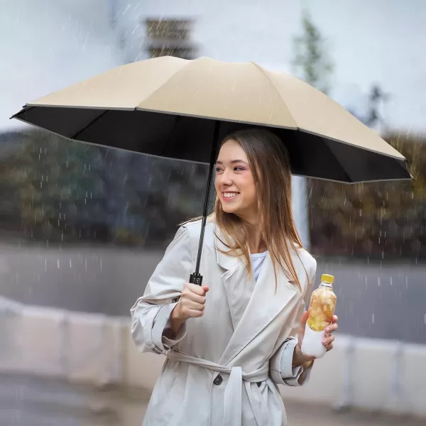 Yoobure Inverted Travel Umbrella Automatic Umbrellas for Rain Windproof Compact Umbrella with Reflective Stripe Folding Sun Umbrella UV Umbrella Portable Large Umbrella for Backpack LightweightYellow