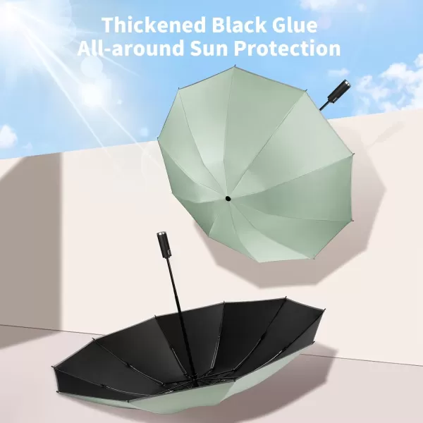 Yoobure Inverted Travel Umbrella Automatic Umbrellas for Rain Windproof Compact Umbrella with Reflective Stripe Folding Sun Umbrella UV Umbrella Portable Large Umbrella for Backpack LightweightMint Green
