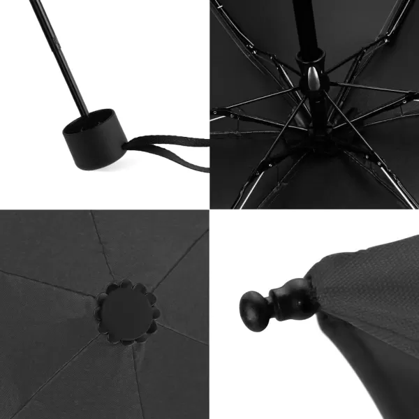 Yoobure Small Mini Umbrella with Case Light Compact Design Perfect for Travel Lightweight Portable Parasol Outdoor SunampampRain UmbrellasBlack