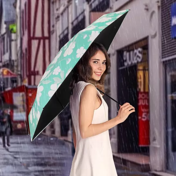 Yoobure Small Mini Umbrella with Case Light Compact Design Perfect for Travel Lightweight Portable Parasol Outdoor SunampampRain UmbrellasBlue Peach Blossom