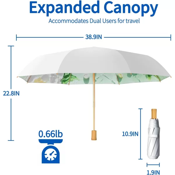 Yoobure Small Mini Umbrella with Case Light Compact Design Perfect for Travel Lightweight Portable Parasol Outdoor SunampampRain UmbrellasDaisy