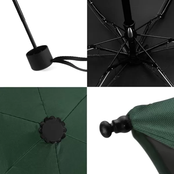 Yoobure Small Mini Umbrella with Case Light Compact Design Perfect for Travel Lightweight Portable Parasol Outdoor SunampampRain UmbrellasDark Green