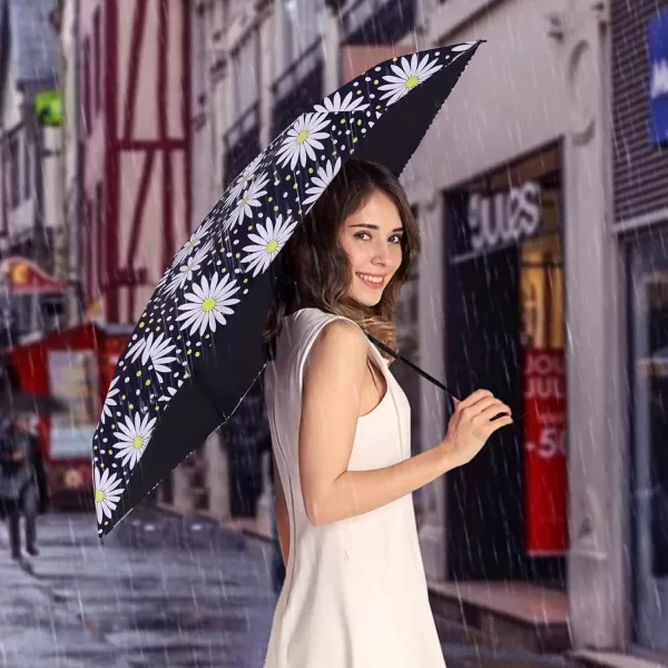 Yoobure Small Mini Umbrella with Case Light Compact Design Perfect for Travel Lightweight Portable Parasol Outdoor SunampampRain UmbrellasLittle Daisy
