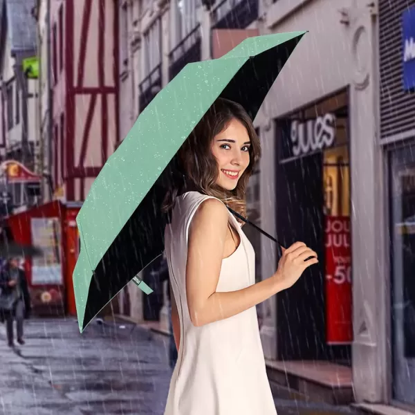 Yoobure Small Mini Umbrella with Case Light Compact Design Perfect for Travel Lightweight Portable Parasol Outdoor SunampampRain UmbrellasMint Green