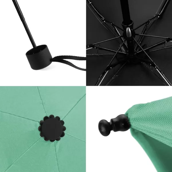 Yoobure Small Mini Umbrella with Case Light Compact Design Perfect for Travel Lightweight Portable Parasol Outdoor SunampampRain UmbrellasMint Green