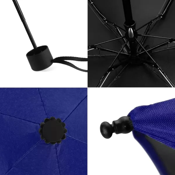 Yoobure Small Mini Umbrella with Case Light Compact Design Perfect for Travel Lightweight Portable Parasol Outdoor SunampampRain UmbrellasNavy Blue