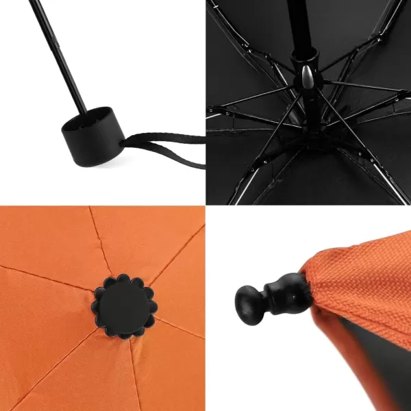 Yoobure Small Mini Umbrella with Case Light Compact Design Perfect for Travel Lightweight Portable Parasol Outdoor SunampampRain UmbrellasOrange
