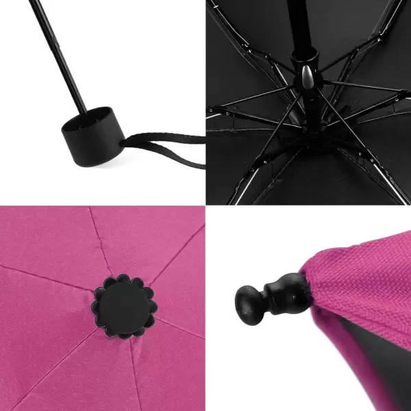 Yoobure Small Mini Umbrella with Case Light Compact Design Perfect for Travel Lightweight Portable Parasol Outdoor SunampampRain UmbrellasPink