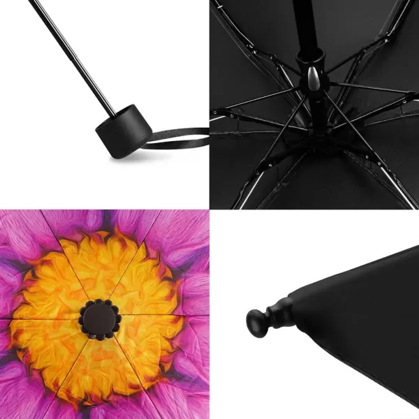 Yoobure Small Mini Umbrella with Case Light Compact Design Perfect for Travel Lightweight Portable Parasol Outdoor SunampampRain UmbrellasPurple Daisy