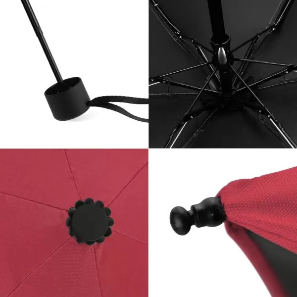 Yoobure Small Mini Umbrella with Case Light Compact Design Perfect for Travel Lightweight Portable Parasol Outdoor SunampampRain UmbrellasRed