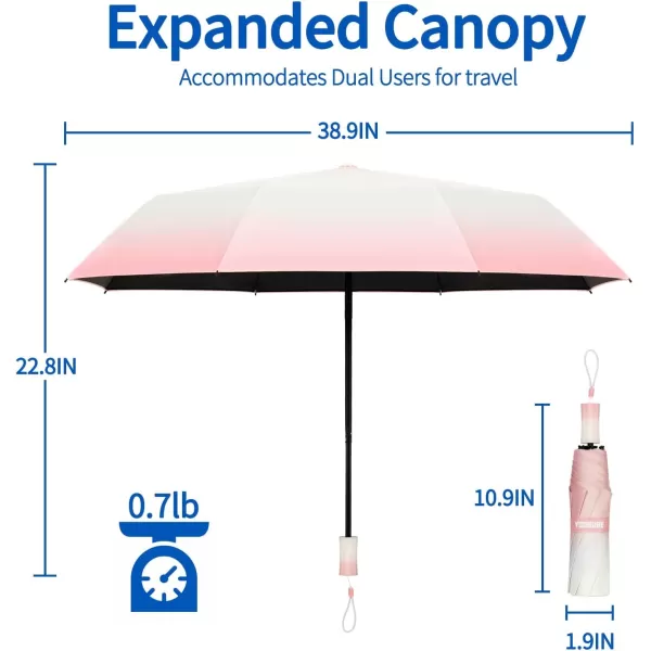 Yoobure Travel Umbrella Windproof Compact Umbrellas for Rain Colorful Sun Umbrella UV Protection Portable Small Umbrella for Backpack Folding UV Blocker Umbrella for Walking Lightweight StrongBurgundy Red