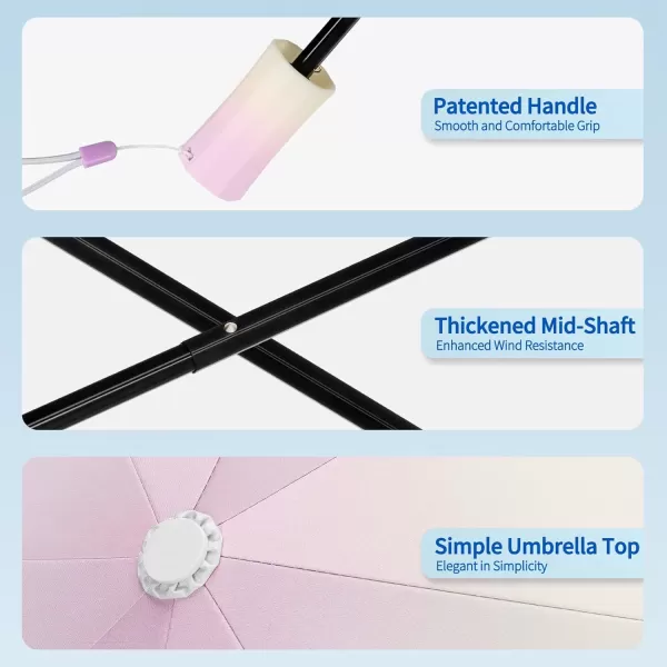 Yoobure Travel Umbrella Windproof Compact Umbrellas for Rain Colorful Sun Umbrella UV Protection Portable Small Umbrella for Backpack Folding UV Blocker Umbrella for Walking Lightweight StrongPurple