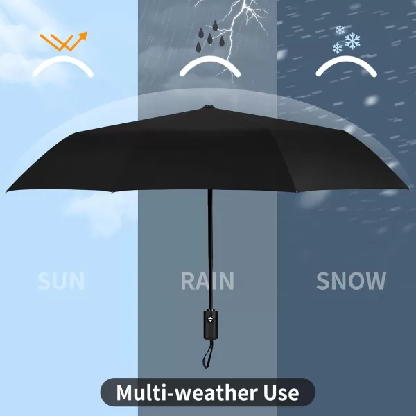 Yoobure Windproof Travel Umbrella Automatic Umbrellas for Rain Portable ampamp Compact Umbrella for Backpack Sun Umbrella for Walking Folding Small Umbrella for Car Lightweight Strong UV ProtectionAutoBlack