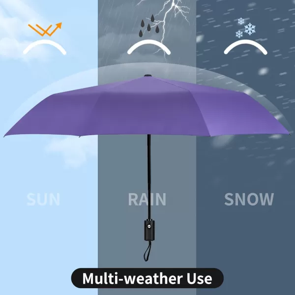 Yoobure Windproof Travel Umbrella Automatic Umbrellas for Rain Portable ampamp Compact Umbrella for Backpack Sun Umbrella for Walking Folding Small Umbrella for Car Lightweight Strong UV ProtectionAutoPurple