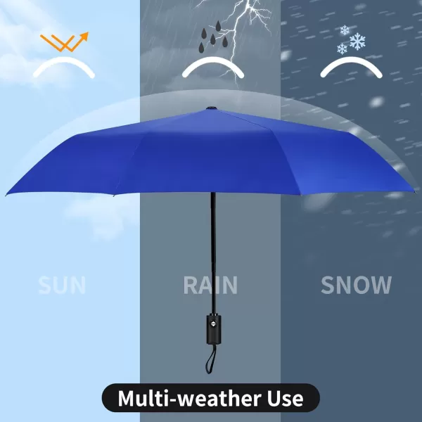 Yoobure Windproof Travel Umbrella Automatic Umbrellas for Rain Portable ampamp Compact Umbrella for Backpack Sun Umbrella for Walking Folding Small Umbrella for Car Lightweight Strong UV ProtectionAutoBlue