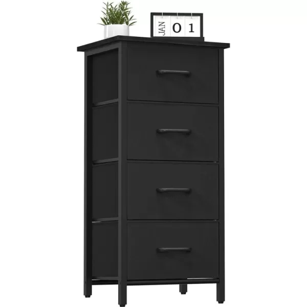 Yoobure Dresser with 4 Storage Drawers Tall Fabric Drawer Organizer Unit for Bedroom Small Dressers ampamp Chests of Drawers Vertical Dressers Storage Tower Closet Living Room Hallway EntrywayBlack