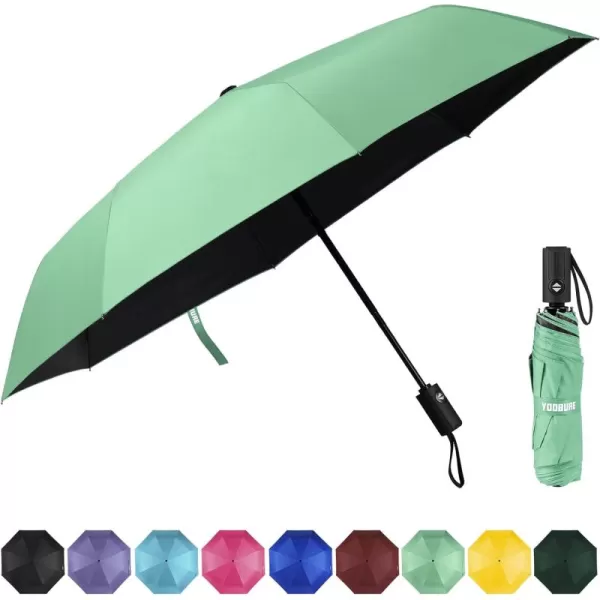 Yoobure Windproof Travel Umbrella Automatic Umbrellas for Rain Portable ampamp Compact Umbrella for Backpack Sun Umbrella for Walking Folding Small Umbrella for Car Lightweight Strong UV ProtectionAutoMint Green