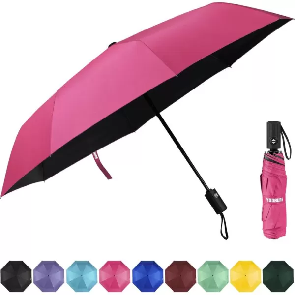 Yoobure Windproof Travel Umbrella Automatic Umbrellas for Rain Portable ampamp Compact Umbrella for Backpack Sun Umbrella for Walking Folding Small Umbrella for Car Lightweight Strong UV ProtectionAutoPink