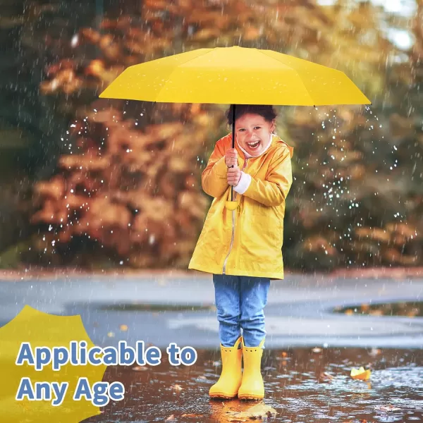 Yoobure Travel Umbrella Portable Compact Umbrella Pocket Mini Umbrella for Purse UV Umbrella Umbrellas for Rain Small Umbrella for Backpack Sun Umbrella with Case Folding Umbrella for Kids WomenYellow