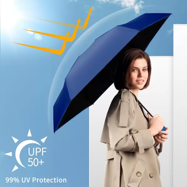 Yoobure Travel Umbrella Portable Compact Umbrella Pocket Mini Umbrella for Purse UV Umbrella Umbrellas for Rain Small Umbrella for Backpack Sun Umbrella with Case Folding Umbrella for Kids WomenDark Blue