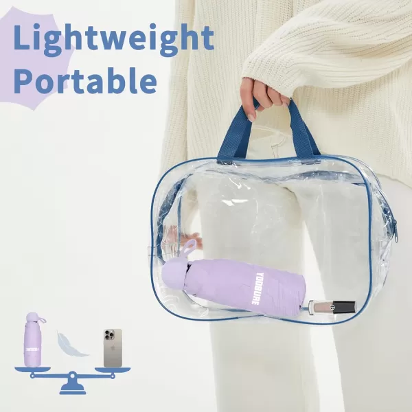 Yoobure Travel Umbrella Portable Compact Umbrella Pocket Mini Umbrella for Purse UV Umbrella Umbrellas for Rain Small Umbrella for Backpack Sun Umbrella with Case Folding Umbrella for Kids WomenPurple