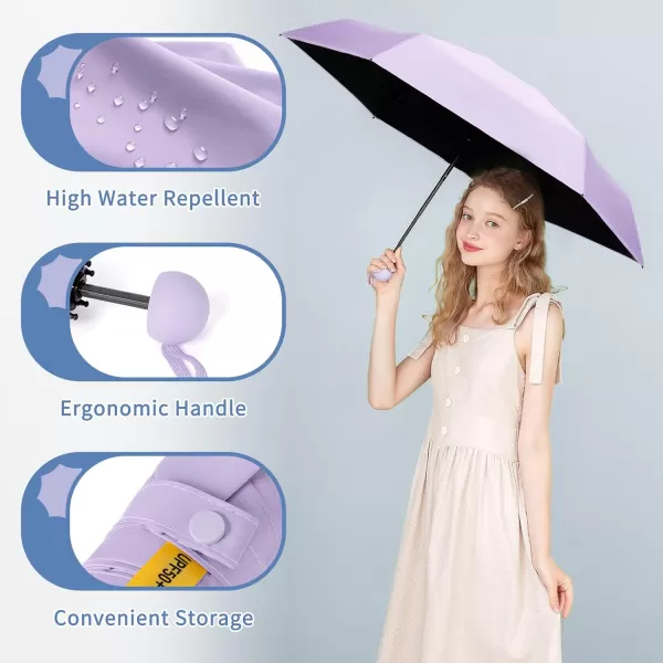 Yoobure Travel Umbrella Portable Compact Umbrella Pocket Mini Umbrella for Purse UV Umbrella Umbrellas for Rain Small Umbrella for Backpack Sun Umbrella with Case Folding Umbrella for Kids WomenPurple