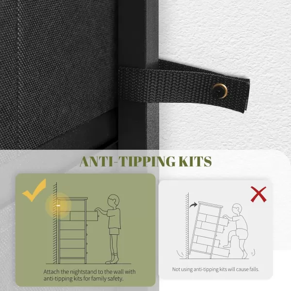 imageYoobure Tall Dresser for Bedroom Dressers ampamp Chests of Drawers 6 Vertical Storage Drawers Fabric Dresser for Closet Night Stand Side Table for Small Space Nightstand End Table for Living Room DormBlack