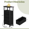 imageYoobure Narrow Dresser for Bedroom LED Slim Dresser with Charging Station Small Dressers Chest of Drawers Fabric Dresser Tall Skinny Cabinet Night Stand for Dorm Small Spaces Closet BathroomBlack