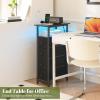imageYoobure Narrow Dresser for Bedroom LED Slim Dresser with Charging Station Small Dressers Chest of Drawers Fabric Dresser Tall Skinny Cabinet Night Stand for Dorm Small Spaces Closet BathroomBlack