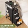 imageYoobure Narrow Dresser for Bedroom LED Slim Dresser with Charging Station Small Dressers Chest of Drawers Fabric Dresser Tall Skinny Cabinet Night Stand for Dorm Small Spaces Closet BathroomBlack